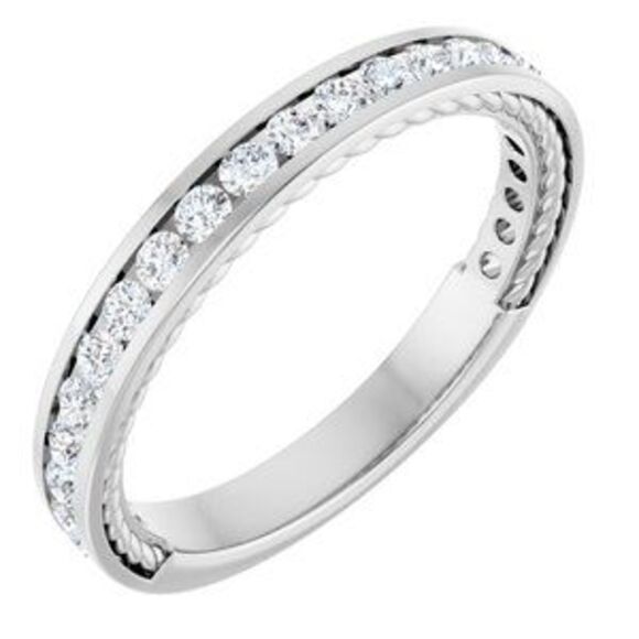 14K White Gold 0.5 CTW Natural Diamond Anniversary Band